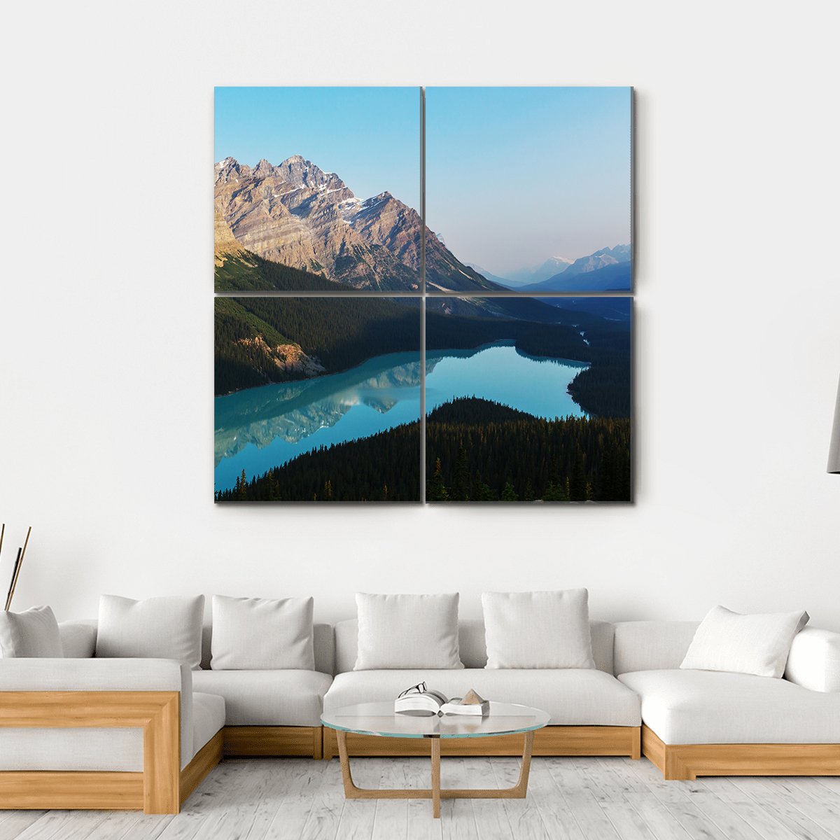 Peyto Lake In Banff National Park Canada Canvas Wall Art-4 Square-Gallery Wrap-17" x 17"-Tiaracle