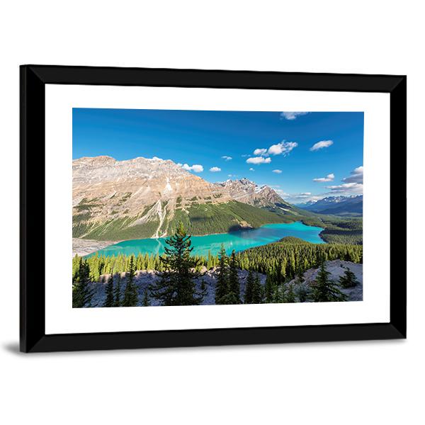Peyto Lake in Banff National Park Panoramic Canvas Wall Art-1 Piece-36" x 12"-Tiaracle