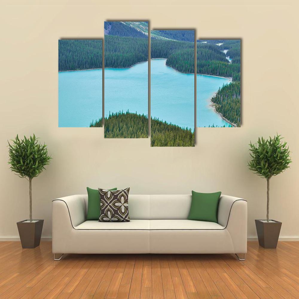 Peyto Lake Canvas Wall Art-4 Pop-Gallery Wrap-50" x 32"-Tiaracle