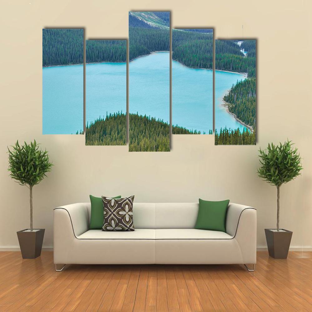 Peyto Lake Canvas Wall Art-5 Pop-Gallery Wrap-47" x 32"-Tiaracle