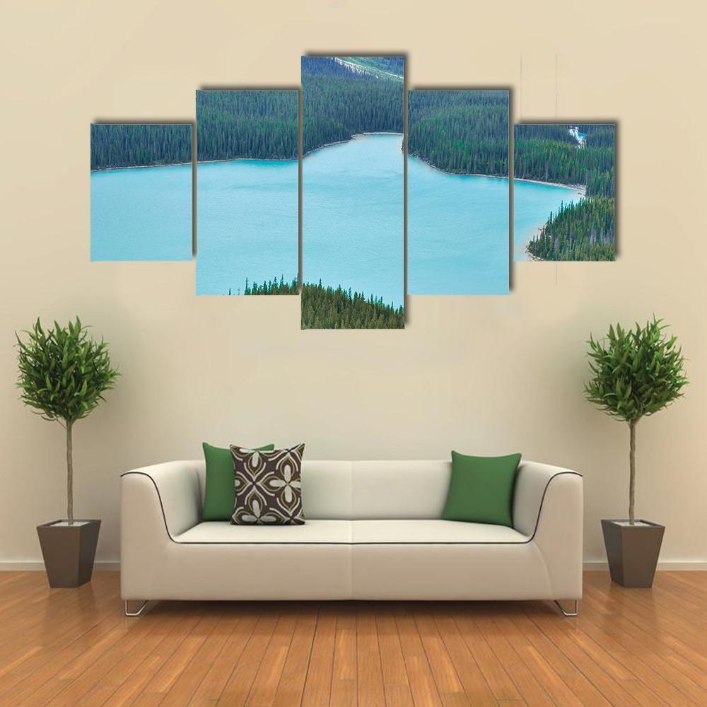 Peyto Lake Canvas Wall Art-5 Star-Gallery Wrap-62" x 32"-Tiaracle