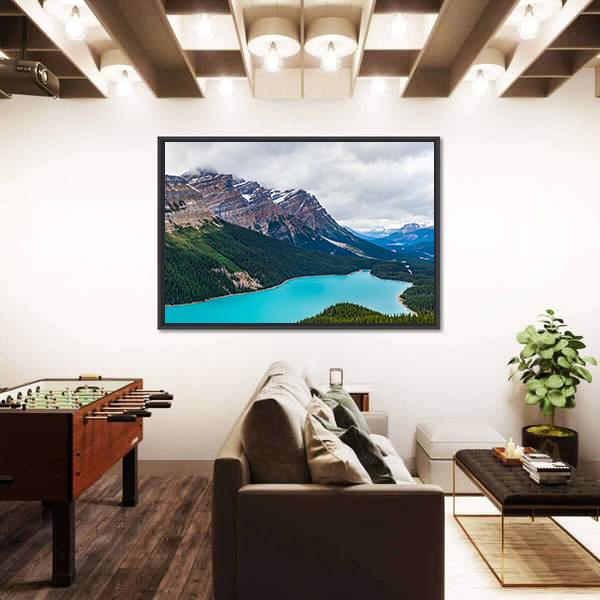 Peyto Lake of Banff National Park in Canada Canvas Wall Art-1 Piece-Floating Frame-24" x 16"-Tiaracle