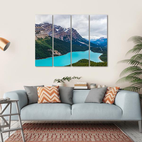 Peyto Lake of Banff National Park in Canada Canvas Wall Art-4 Horizontal-Gallery Wrap-34" x 24"-Tiaracle