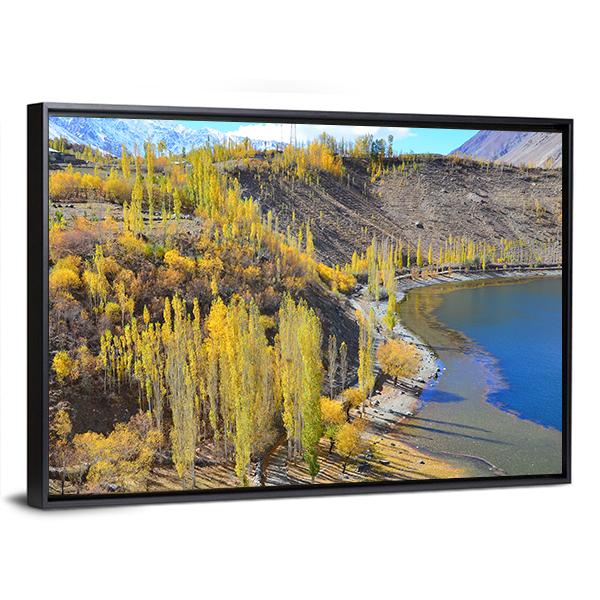 Phander Lake In Autumn Canvas Wall Art-5 Horizontal-Gallery Wrap-22" x 12"-Tiaracle