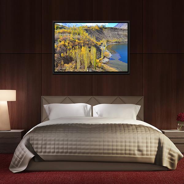Phander Lake In Autumn Canvas Wall Art-5 Horizontal-Gallery Wrap-22" x 12"-Tiaracle