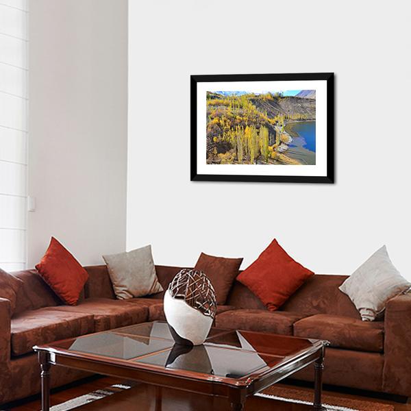 Phander Lake In Autumn Canvas Wall Art-5 Horizontal-Gallery Wrap-22" x 12"-Tiaracle