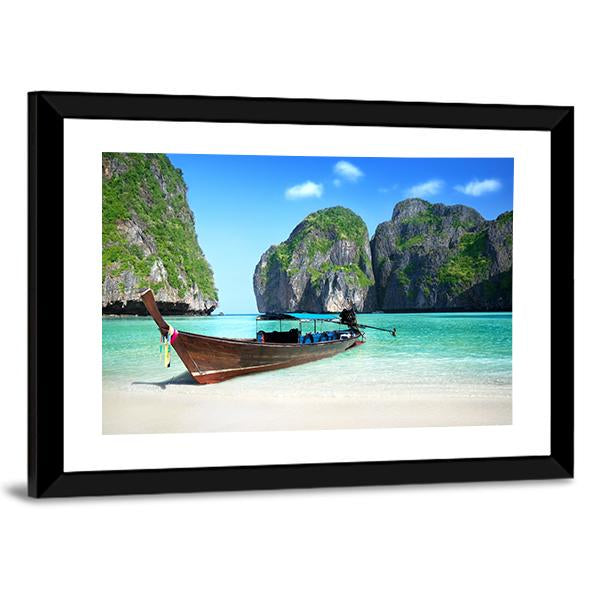 Phi Phi Island Maya bay Canvas Wall Art-3 Horizontal-Gallery Wrap-25&quot; x 16&quot;-Tiaracle