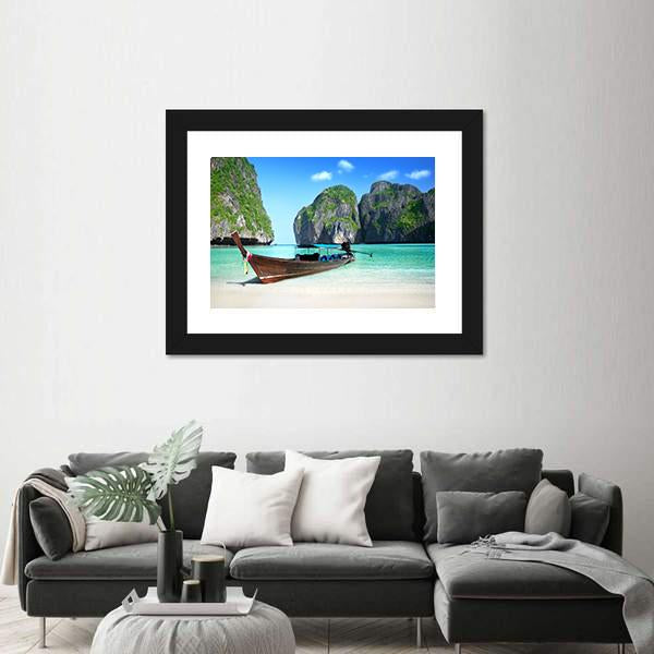Phi Phi Island Maya bay Canvas Wall Art-3 Horizontal-Gallery Wrap-25&quot; x 16&quot;-Tiaracle