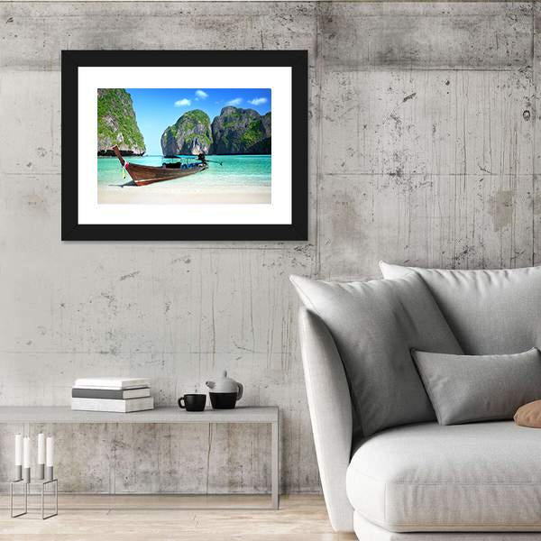 Phi Phi Island Maya bay Canvas Wall Art-3 Horizontal-Gallery Wrap-25&quot; x 16&quot;-Tiaracle