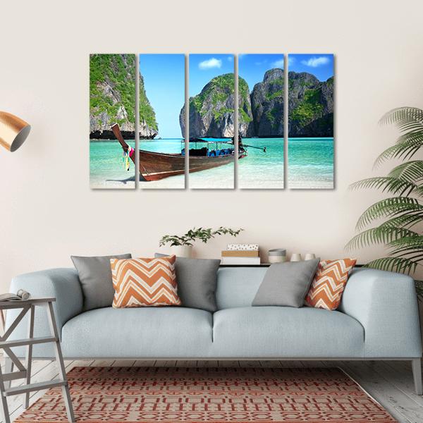 Phi Phi Island Maya Bay Canvas Wall Art-5 Horizontal-Gallery Wrap-22" x 12"-Tiaracle