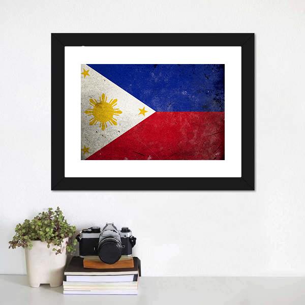 Philippines Flag Canvas Wall Art-1 Piece-Framed Print-20" x 16"-Tiaracle