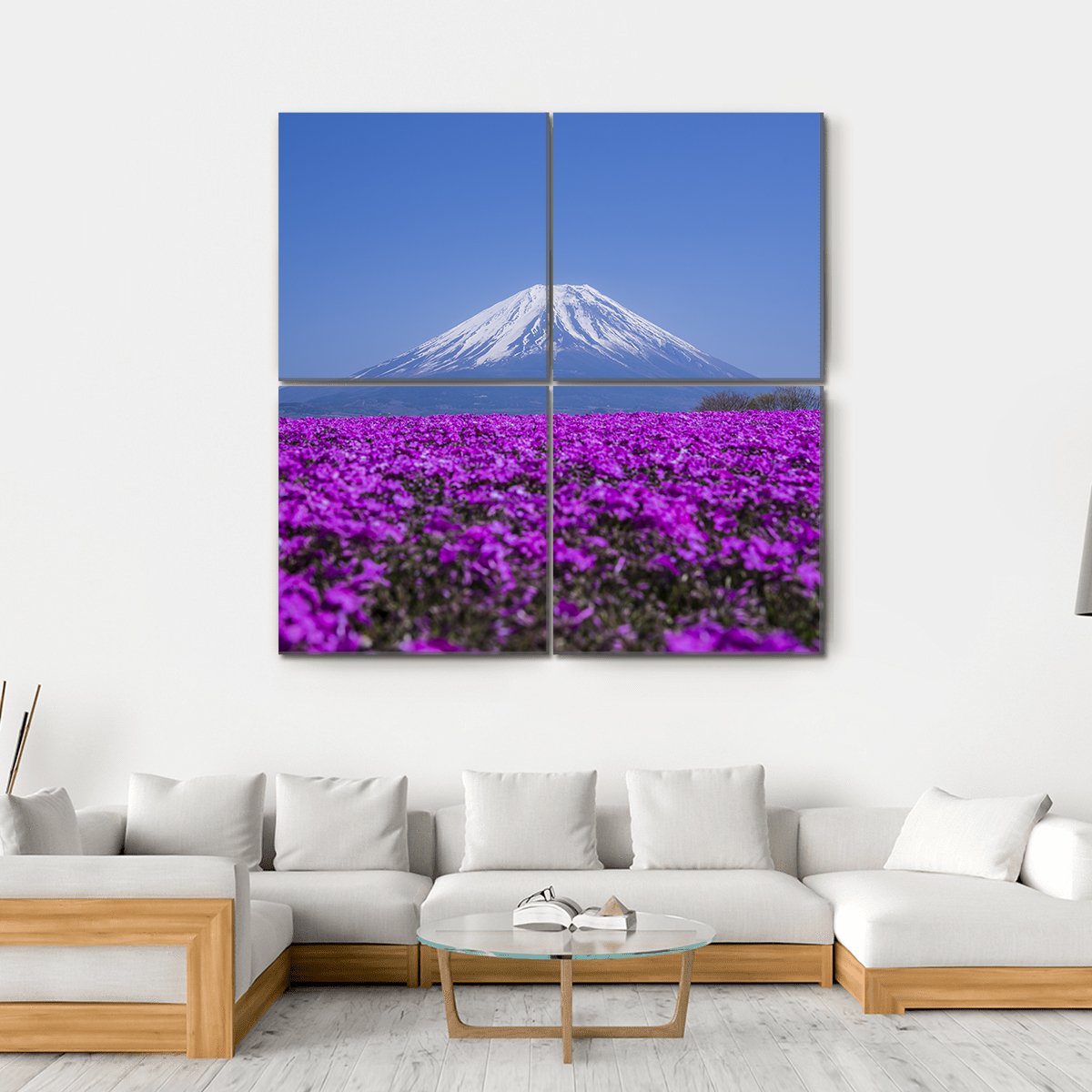 Mount Fuji In Spring Canvas Wall Art-4 Square-Gallery Wrap-17" x 17"-Tiaracle