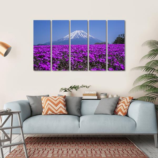 Mount Fuji In Spring Canvas Wall Art-5 Horizontal-Gallery Wrap-22" x 12"-Tiaracle