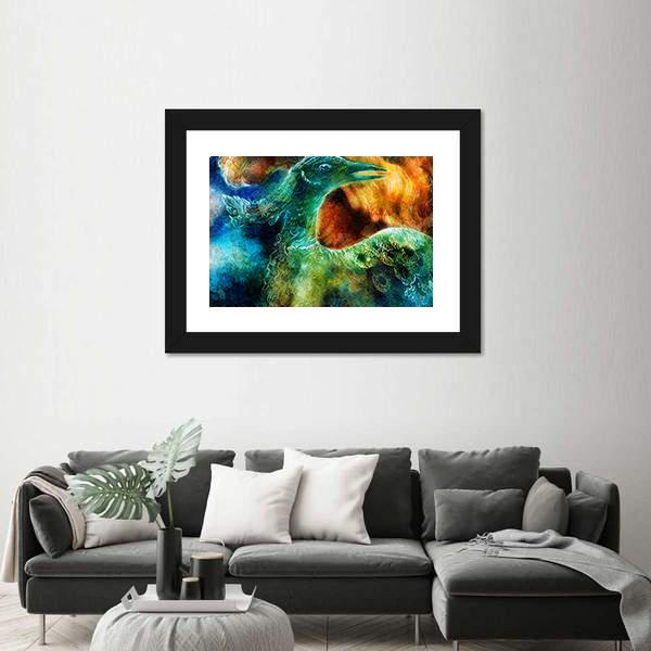 Phoenix Bird Collage Canvas Wall Art-1 Piece-Framed Print-20" x 16"-Tiaracle