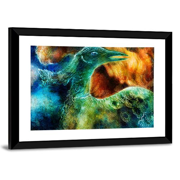 Phoenix Bird Collage Canvas Wall Art-5 Horizontal-Gallery Wrap-22" x 12"-Tiaracle