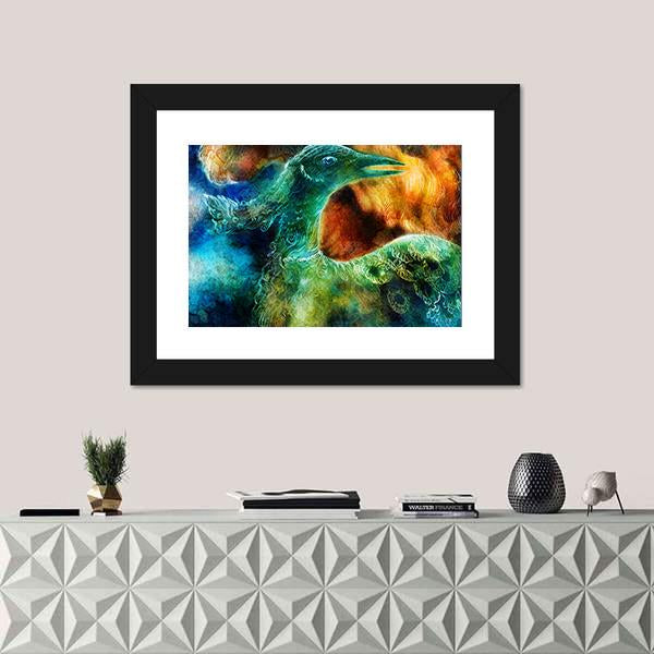 Phoenix Bird Collage Canvas Wall Art-5 Horizontal-Gallery Wrap-22" x 12"-Tiaracle