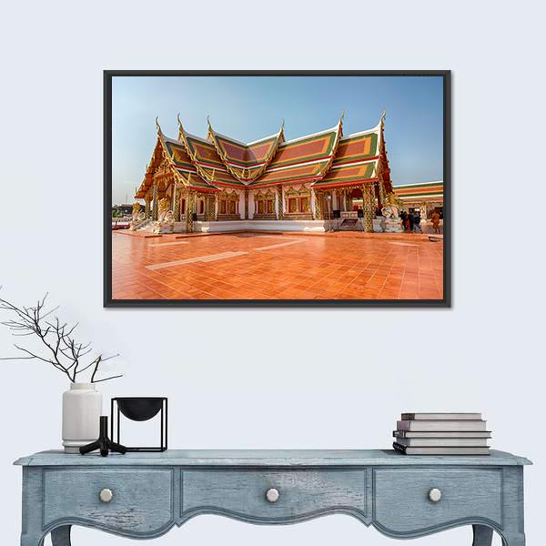 Phra That Choeng Chum Temple Canvas Wall Art-1 Piece-Floating Frame-24" x 16"-Tiaracle