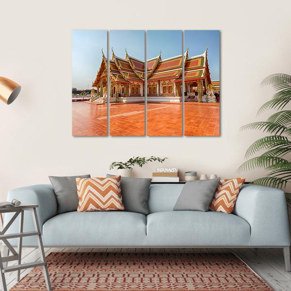 Phra That Choeng Chum Temple Canvas Wall Art-4 Horizontal-Gallery Wrap-34" x 24"-Tiaracle