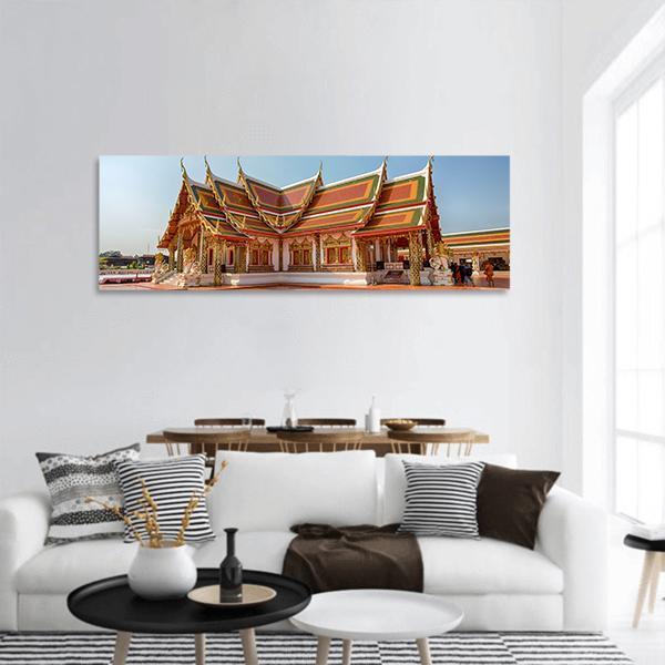 Phra That Choeng Chum Temple In Thailand Panoramic Canvas Wall Art-1 Piece-36" x 12"-Tiaracle