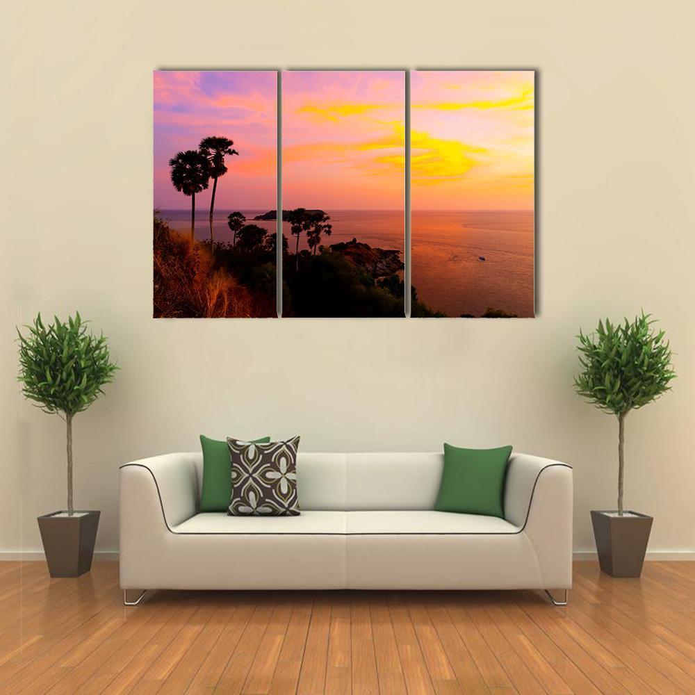 Phromthep Cape View Point Canvas Wall Art-3 Horizontal-Gallery Wrap-37" x 24"-Tiaracle
