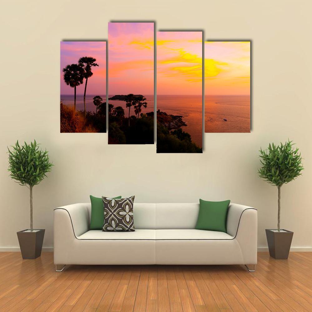 Phromthep Cape View Point Canvas Wall Art-4 Pop-Gallery Wrap-50" x 32"-Tiaracle