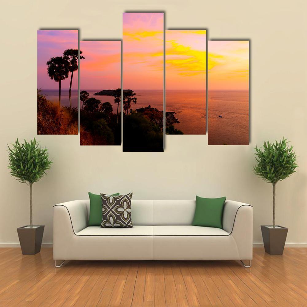 Phromthep Cape View Point Canvas Wall Art-5 Pop-Gallery Wrap-47" x 32"-Tiaracle