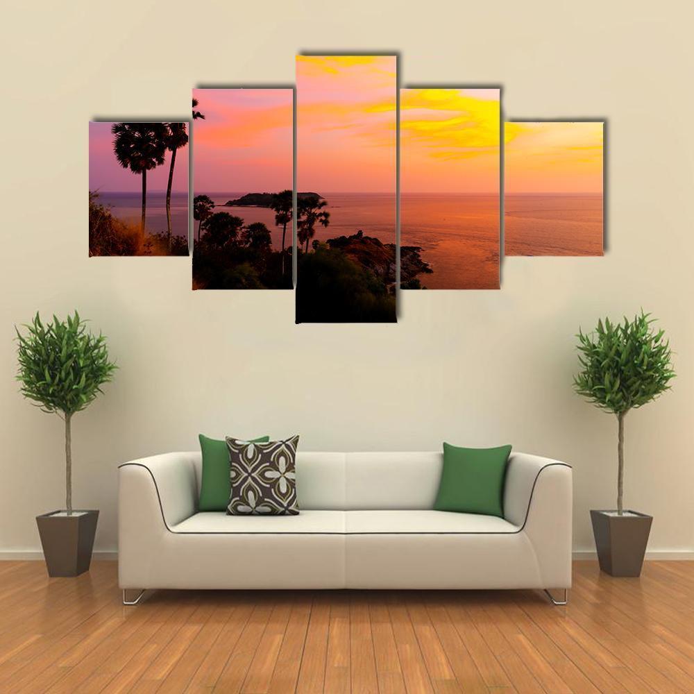 Phromthep Cape View Point Canvas Wall Art-5 Star-Gallery Wrap-62" x 32"-Tiaracle