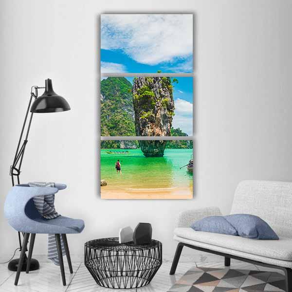 Phuket Island In Thailand Vertical Canvas Wall Art-1 Vertical-Gallery Wrap-12" x 24"-Tiaracle