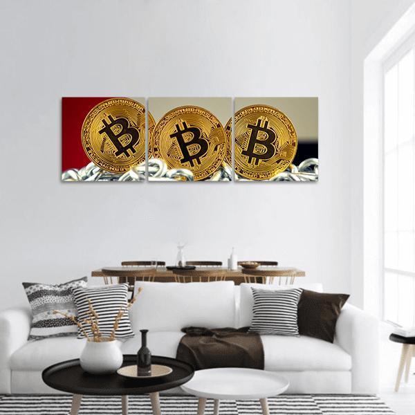 Banned Concept Of Bitcoin Panoramic Canvas Wall Art-1 Piece-36" x 12"-Tiaracle