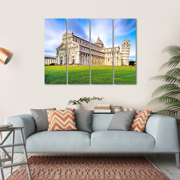 Piazza dei Miracoli Complex With The Leaning Tower Of Pisa Canvas Wall Art-4 Horizontal-Gallery Wrap-34" x 24"-Tiaracle