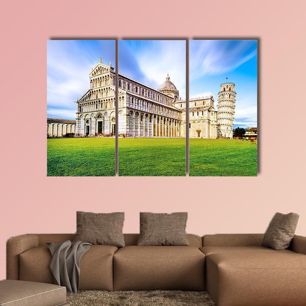Piazza dei Miracoli Complex With Tower Of Pisa Canvas Wall Art-3 Horizontal-Gallery Wrap-37" x 24"-Tiaracle