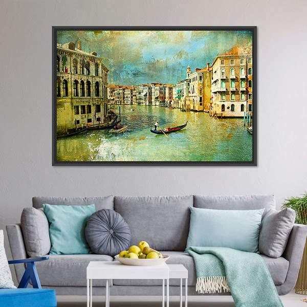 Pictorial Venice Canvas Wall Art-3 Horizontal-Gallery Wrap-25&quot; x 16&quot;-Tiaracle