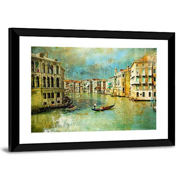 Pictorial Venice Canvas Wall Art-3 Horizontal-Gallery Wrap-25&quot; x 16&quot;-Tiaracle
