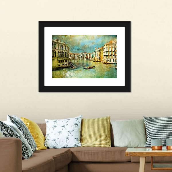 Pictorial Venice Canvas Wall Art-3 Horizontal-Gallery Wrap-25&quot; x 16&quot;-Tiaracle