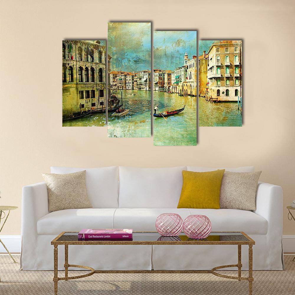 Pictorial Venice Canvas Wall Art-4 Pop-Gallery Wrap-50&quot; x 32&quot;-Tiaracle