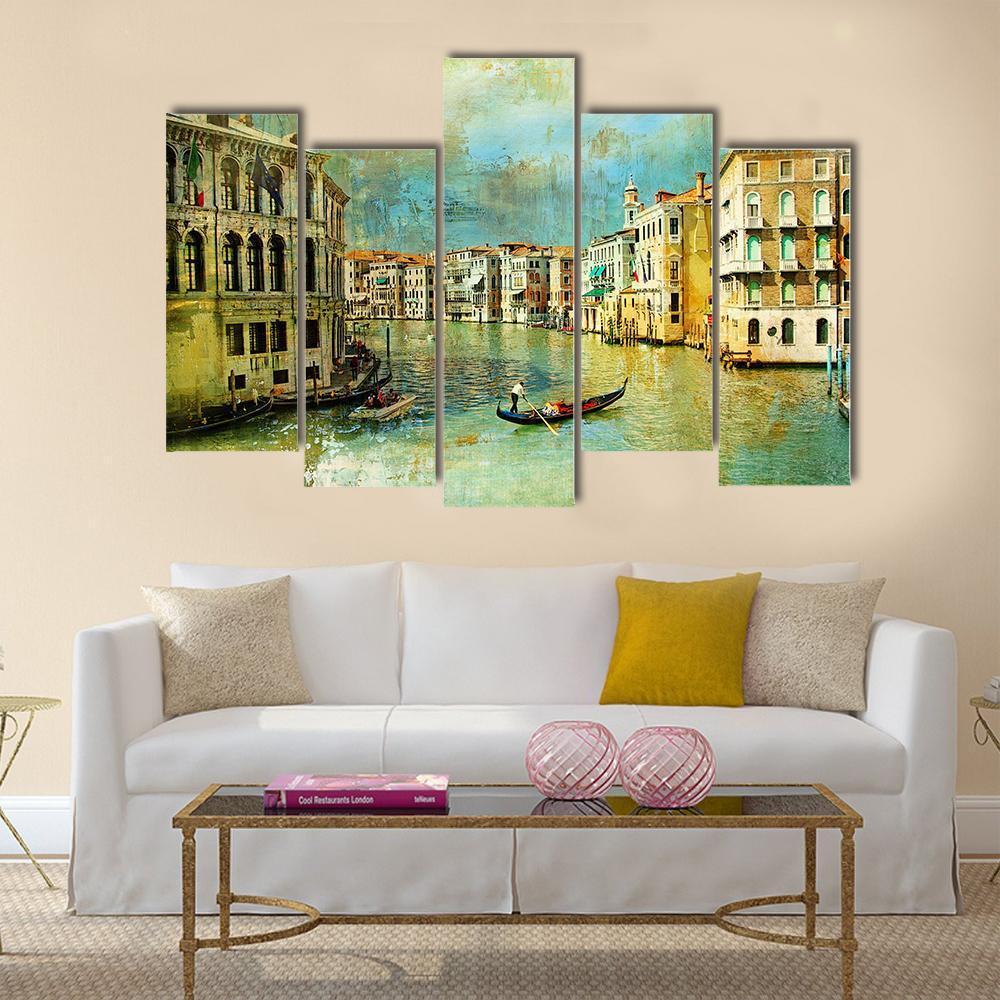 Pictorial Venice Canvas Wall Art-5 Pop-Gallery Wrap-47&quot; x 32&quot;-Tiaracle