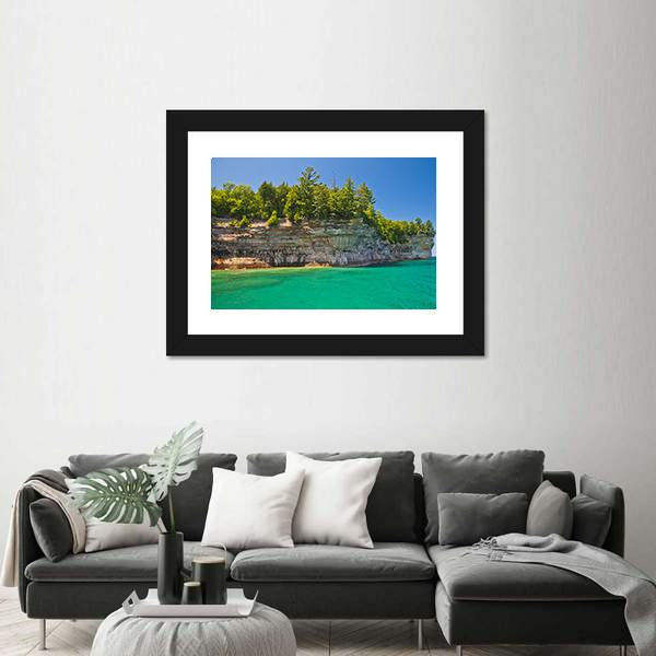 Pictured Rocks National Lakeshore Canvas Wall Art-1 Piece-Framed Print-20" x 16"-Tiaracle