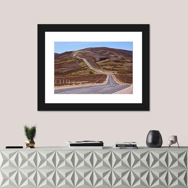 Picturesque Road In Scottish Highlands Canvas Wall Art-1 Piece-Framed Print-20" x 16"-Tiaracle