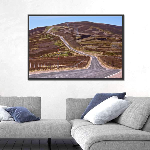 Picturesque Road In Scottish Highlands Canvas Wall Art-3 Horizontal-Gallery Wrap-25" x 16"-Tiaracle