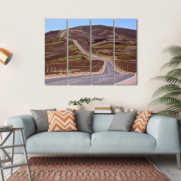 Picturesque Road In Scottish Highlands Canvas Wall Art-4 Horizontal-Gallery Wrap-34" x 24"-Tiaracle