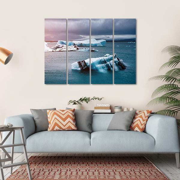 Pieces Of Iceberg Canvas Wall Art-4 Horizontal-Gallery Wrap-34" x 24"-Tiaracle