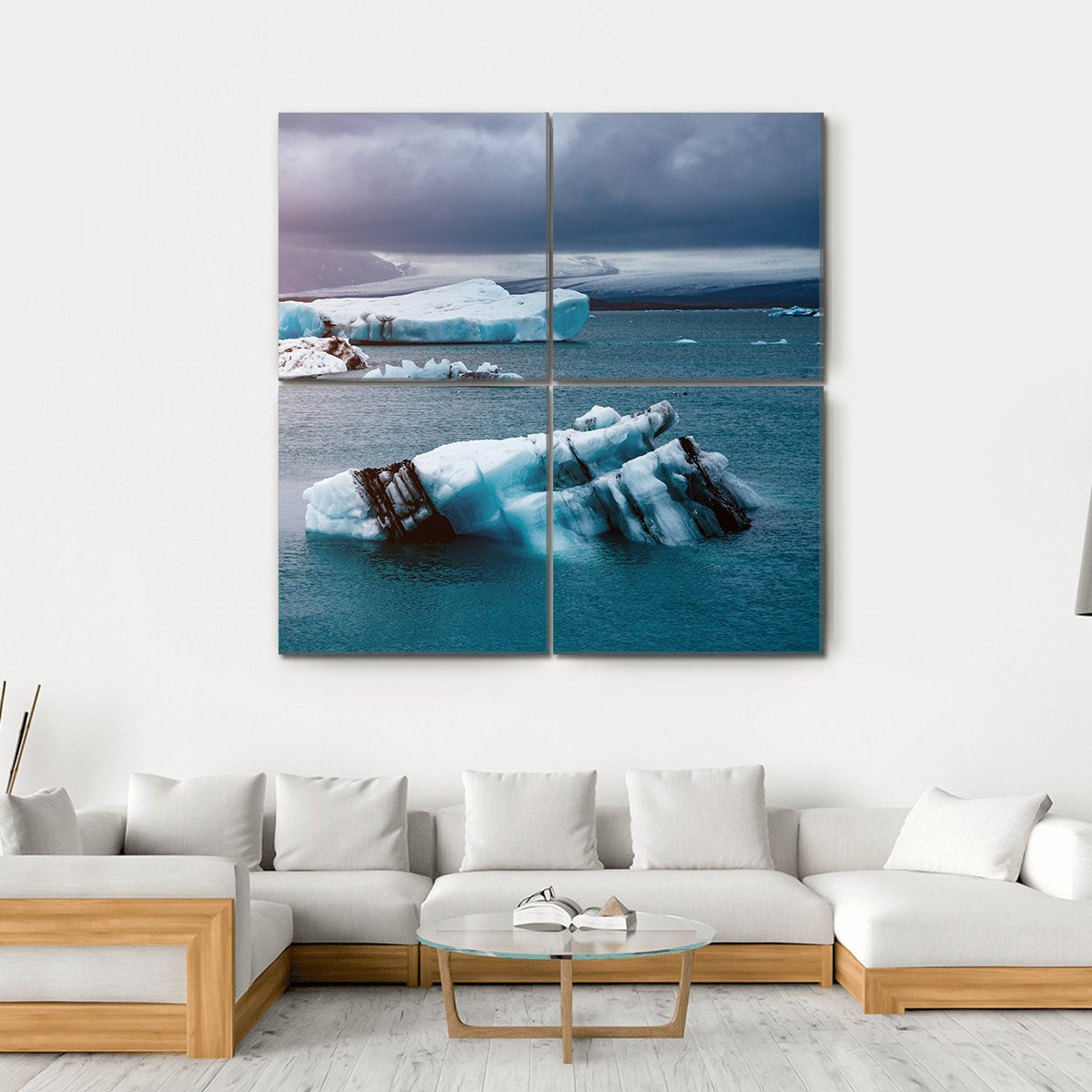 Pieces Of Iceberg Canvas Wall Art-4 Square-Gallery Wrap-17" x 17"-Tiaracle