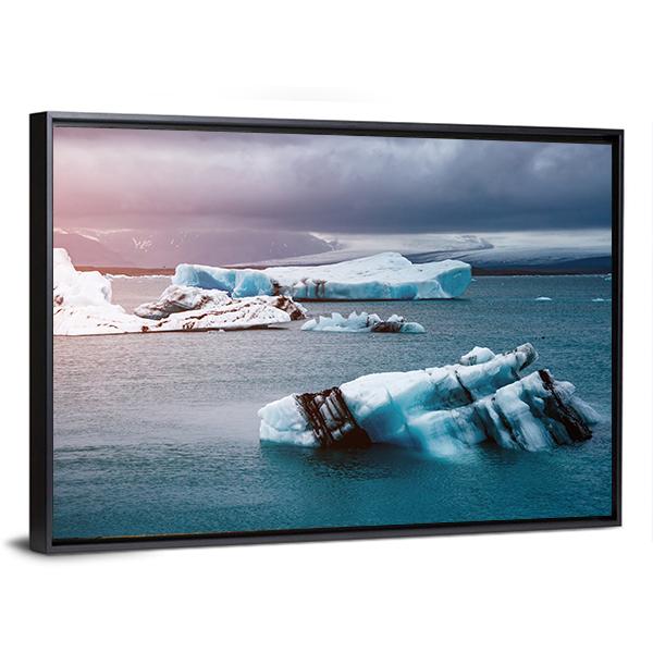 Pieces Of Iceberg Canvas Wall Art-3 Horizontal-Gallery Wrap-25" x 16"-Tiaracle