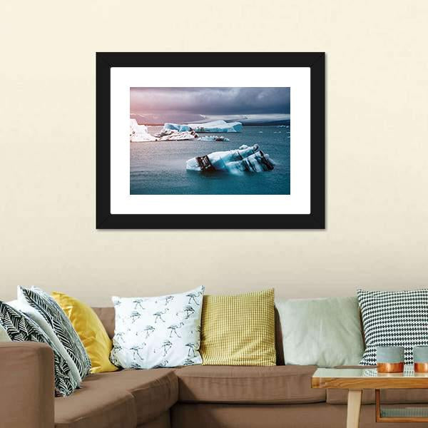 Pieces Of Iceberg Canvas Wall Art-3 Horizontal-Gallery Wrap-25" x 16"-Tiaracle