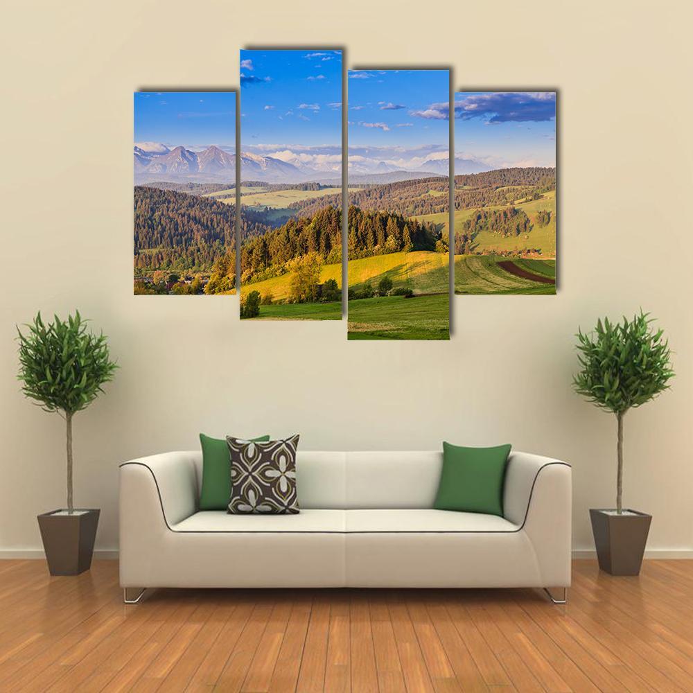 Pieniny Mountains In Poland Canvas Wall Art-4 Pop-Gallery Wrap-50" x 32"-Tiaracle