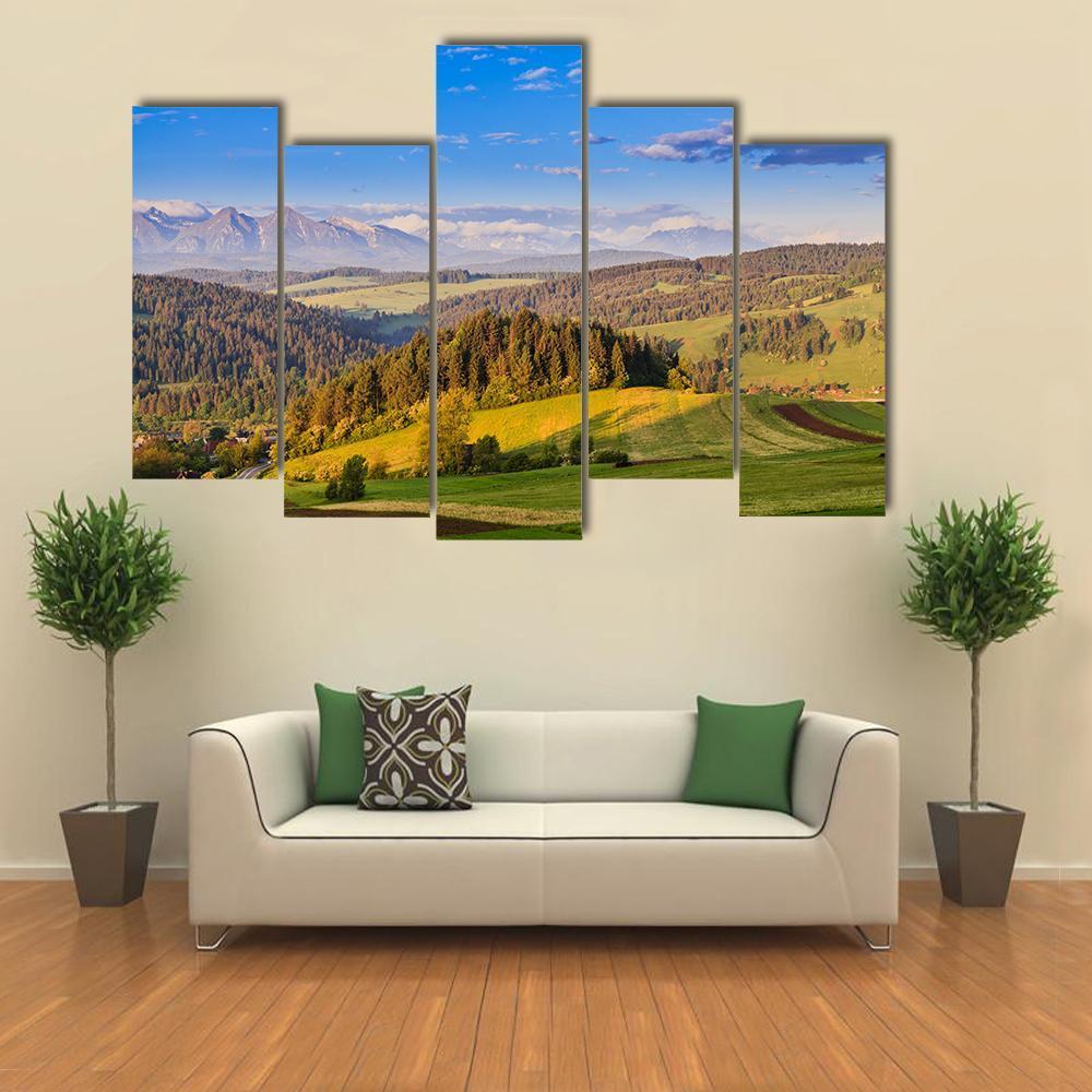 Pieniny Mountains In Poland Canvas Wall Art-5 Pop-Gallery Wrap-47" x 32"-Tiaracle