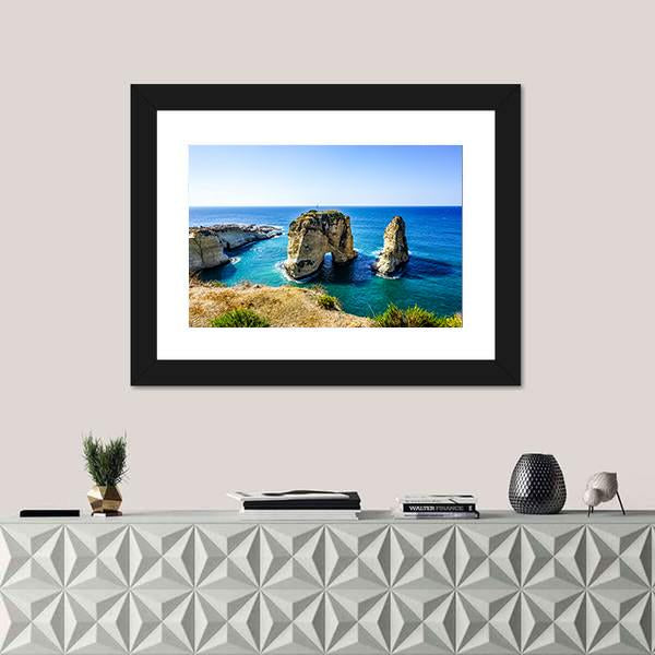 Pigeons Rock In Lebanon Panoramic Canvas Wall Art-1 Piece-36" x 12"-Tiaracle