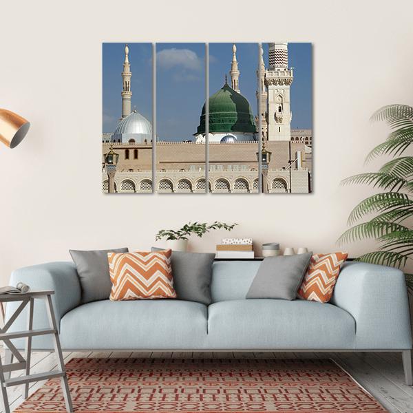 Masjid-E-Nabawi Canvas Wall Art-1 Piece-Gallery Wrap-36" x 24"-Tiaracle