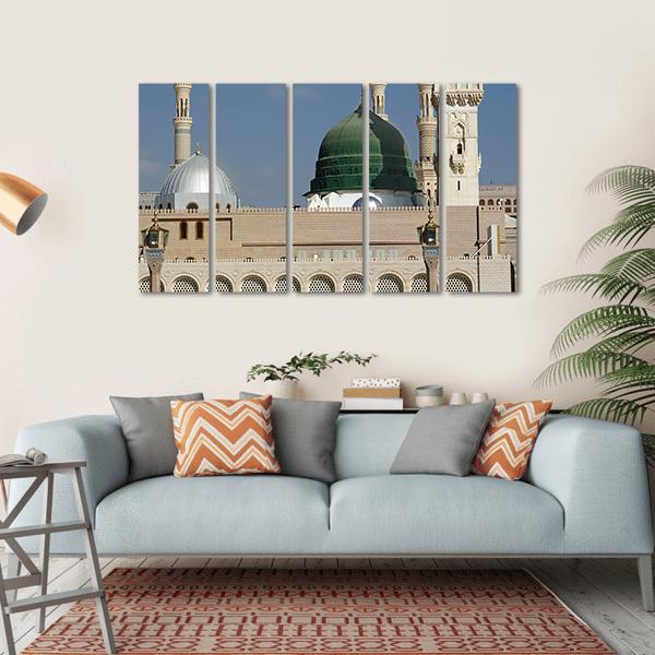 Masjid-E-Nabawi Canvas Wall Art-5 Horizontal-Gallery Wrap-22" x 12"-Tiaracle