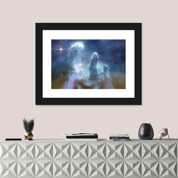 Pillars Of Creation - Eagle Nebula Canvas Wall Art-1 Piece-Framed Print-20" x 16"-Tiaracle